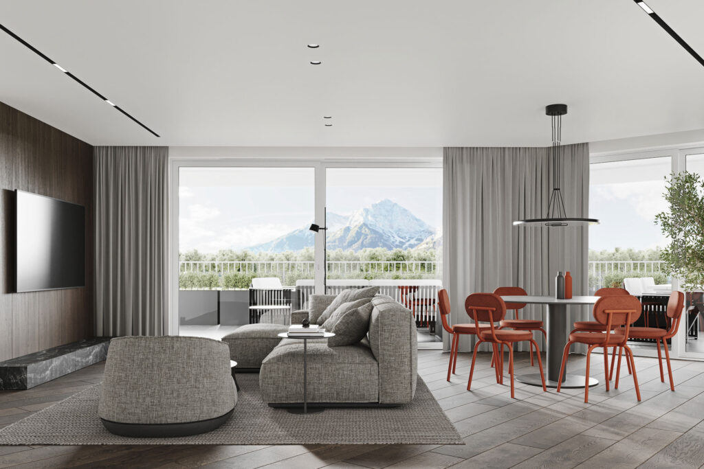 Wohnungen Salzburg Top 02 Ansicht Wohnzimmer