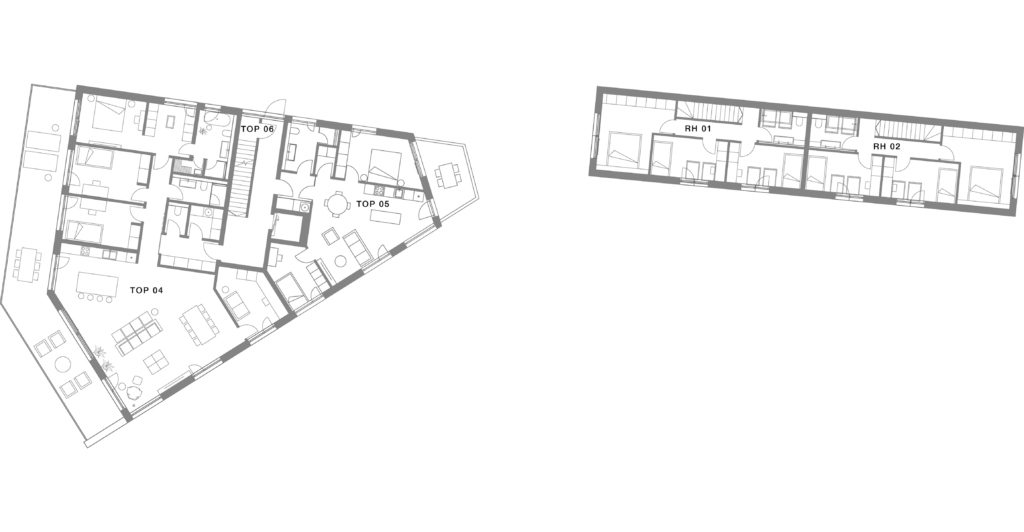 Wohnungen Salzburg Planung Ansicht 1. Obergeschoss